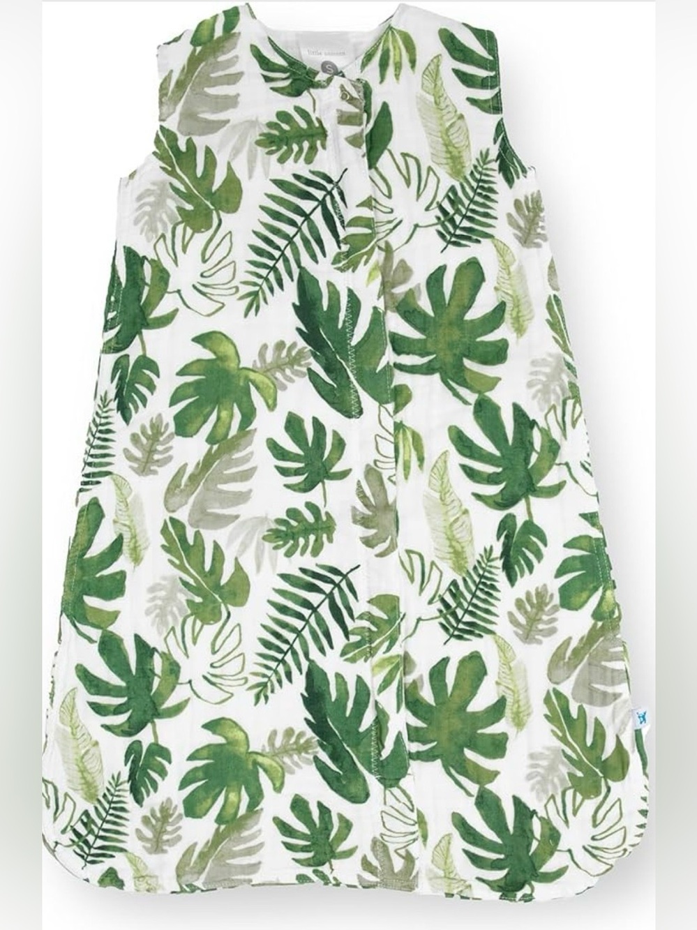 Little unicorn 6-12 month muslin sleep sack tropical plants monstera